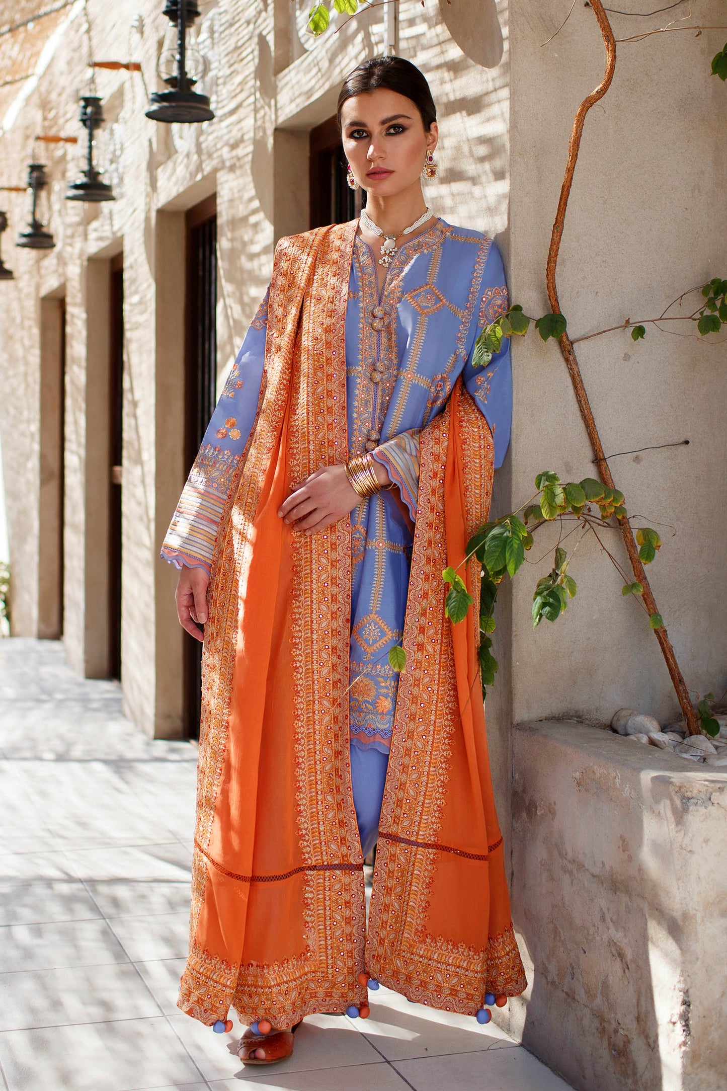 LINA (ZL22-13 A) | Zaha Summer Lawn Collection 2022 | Unstitched Embroidered Lawn Suits