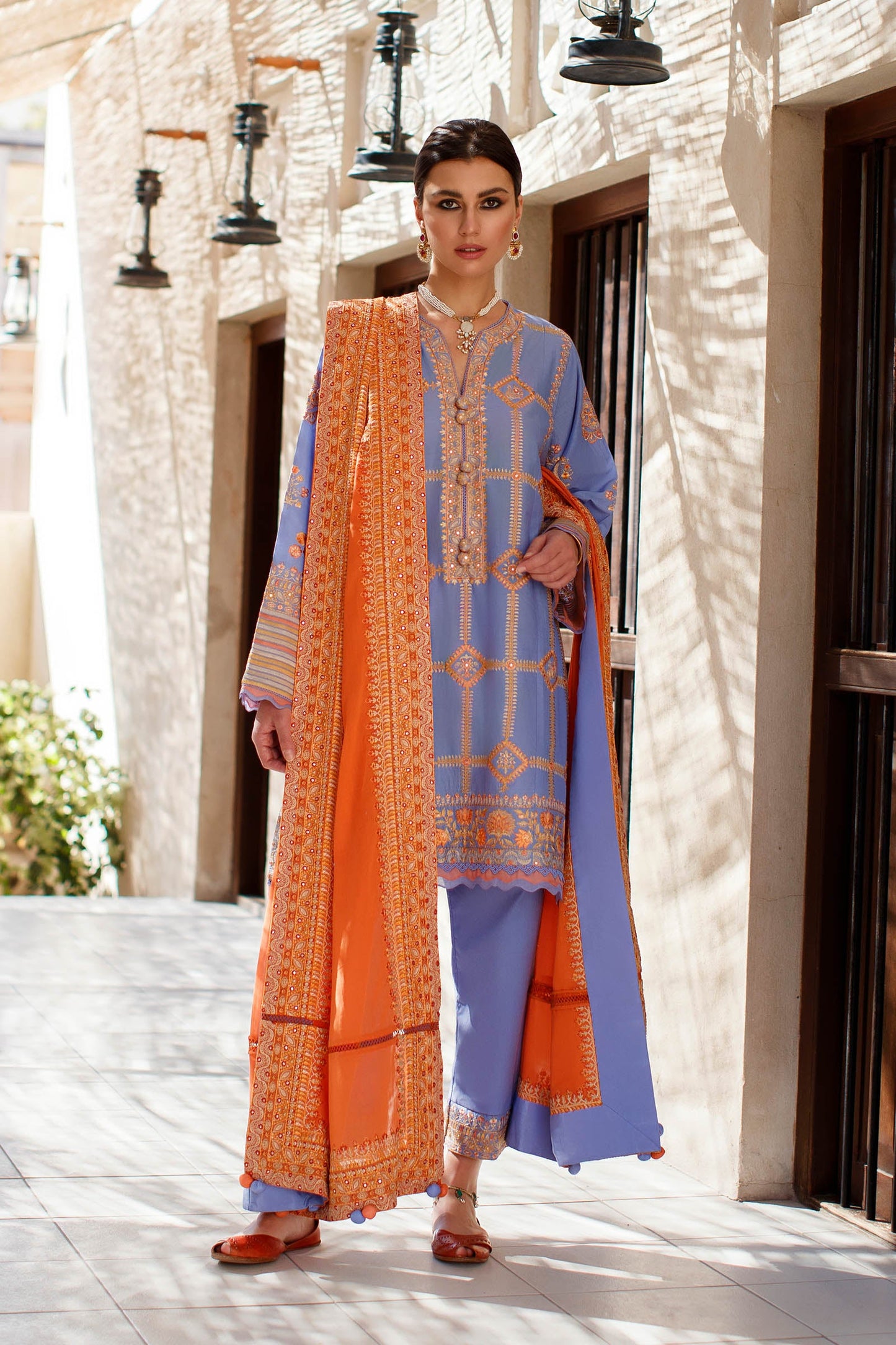 LINA (ZL22-13 A) | Zaha Summer Lawn Collection 2022 | Unstitched Embroidered Lawn Suits