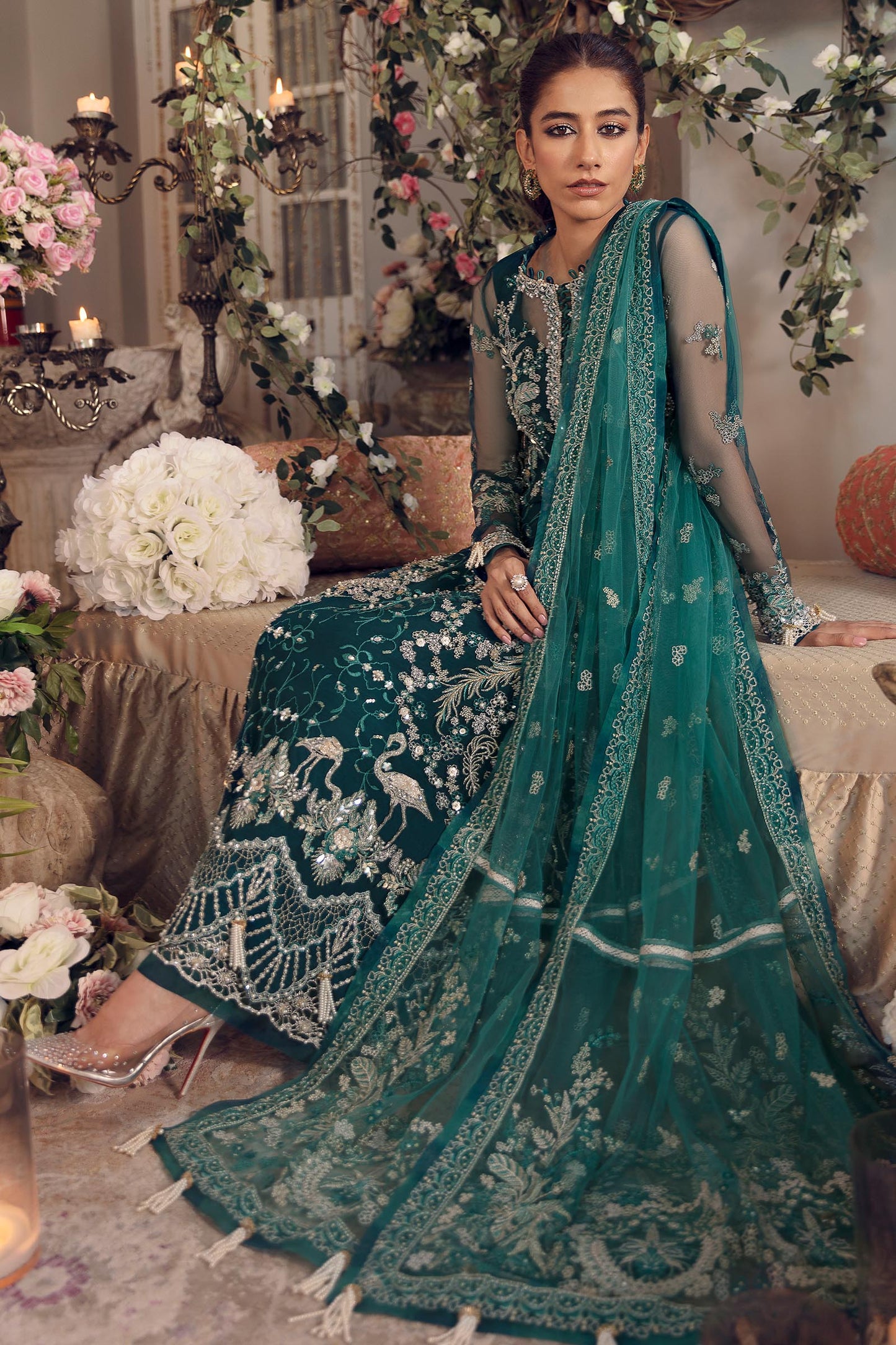 SERVAH (ZC22-03) | Zaha Gossamer Collection 2022 | Unstitched Embroidered Net Suit