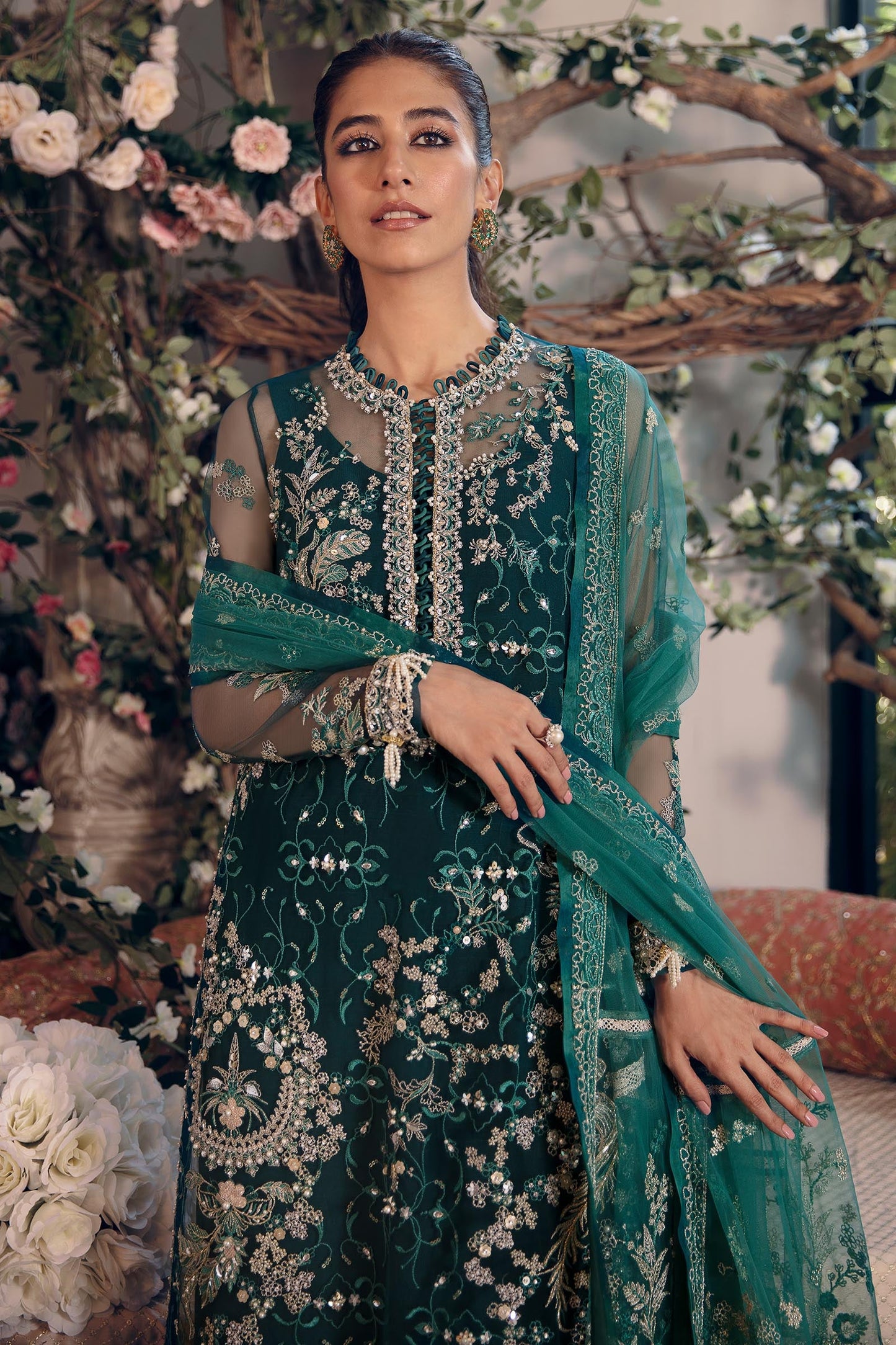 SERVAH (ZC22-03) | Zaha Gossamer Collection 2022 | Unstitched Embroidered Net Suit