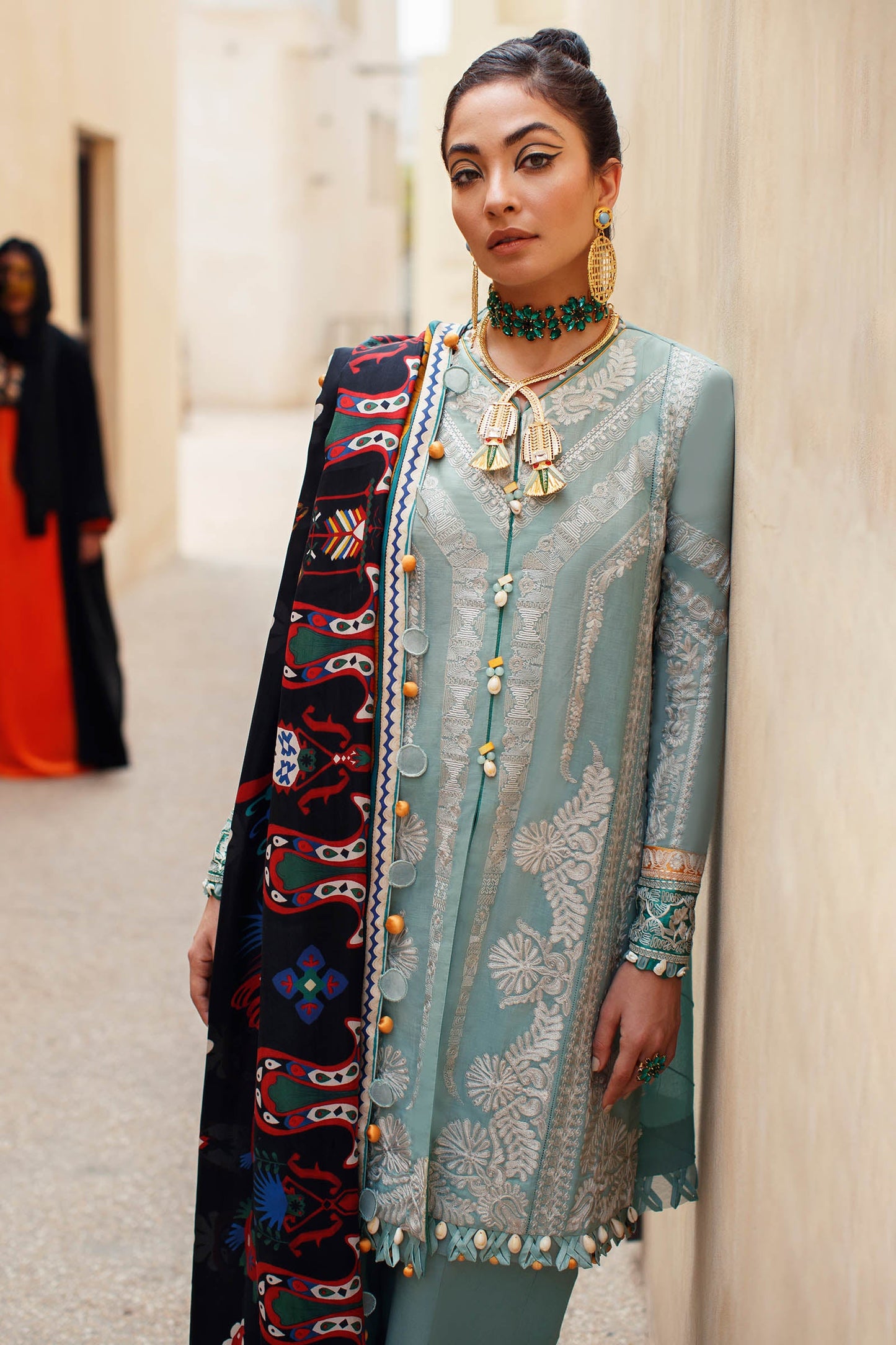 EL22-03 A (QISTINA) | Elan Lawn 2022 | Unstitched Embroidered Lawn Suit