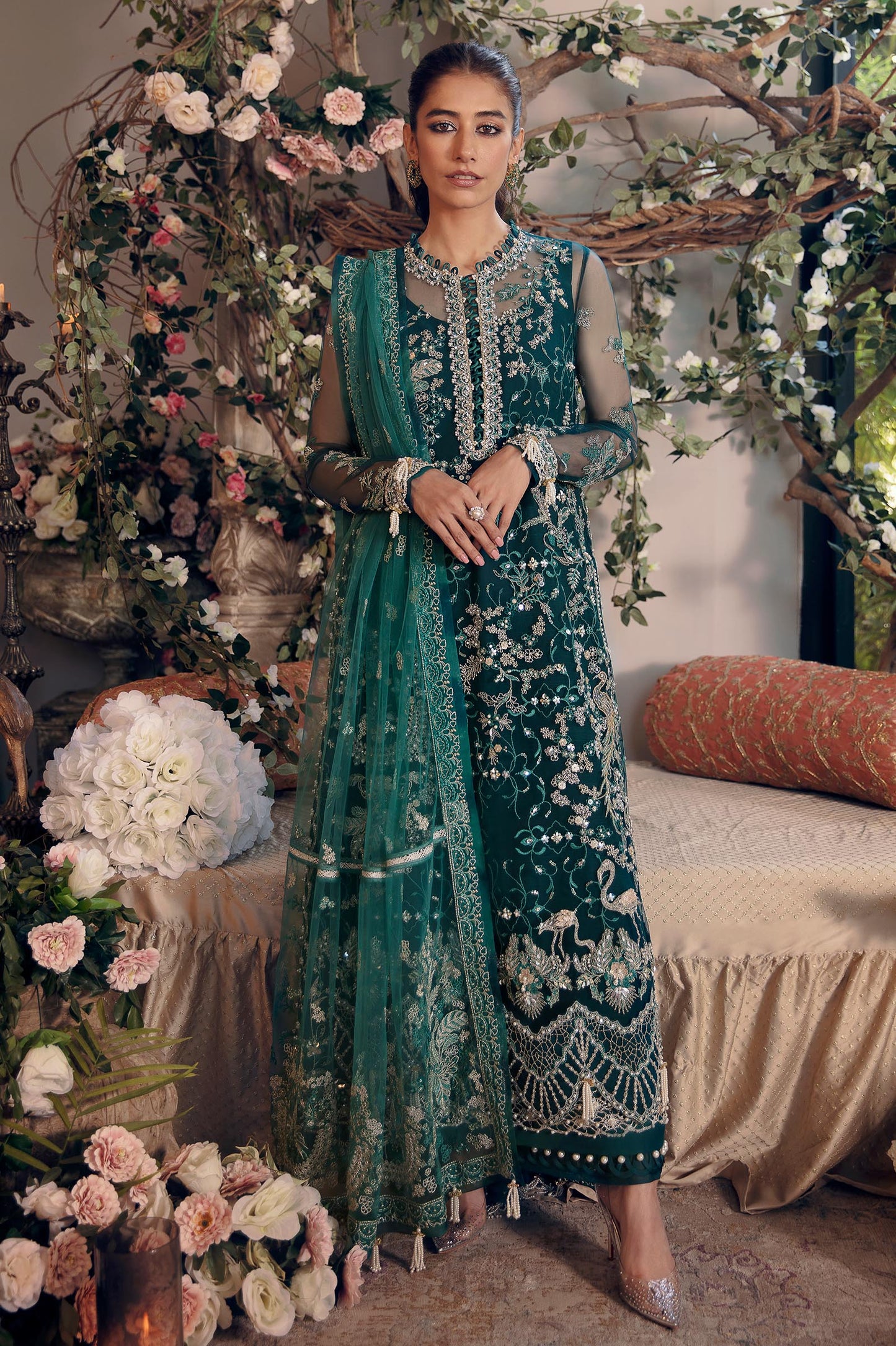 SERVAH (ZC22-03) | Zaha Gossamer Collection 2022 | Unstitched Embroidered Net Suit