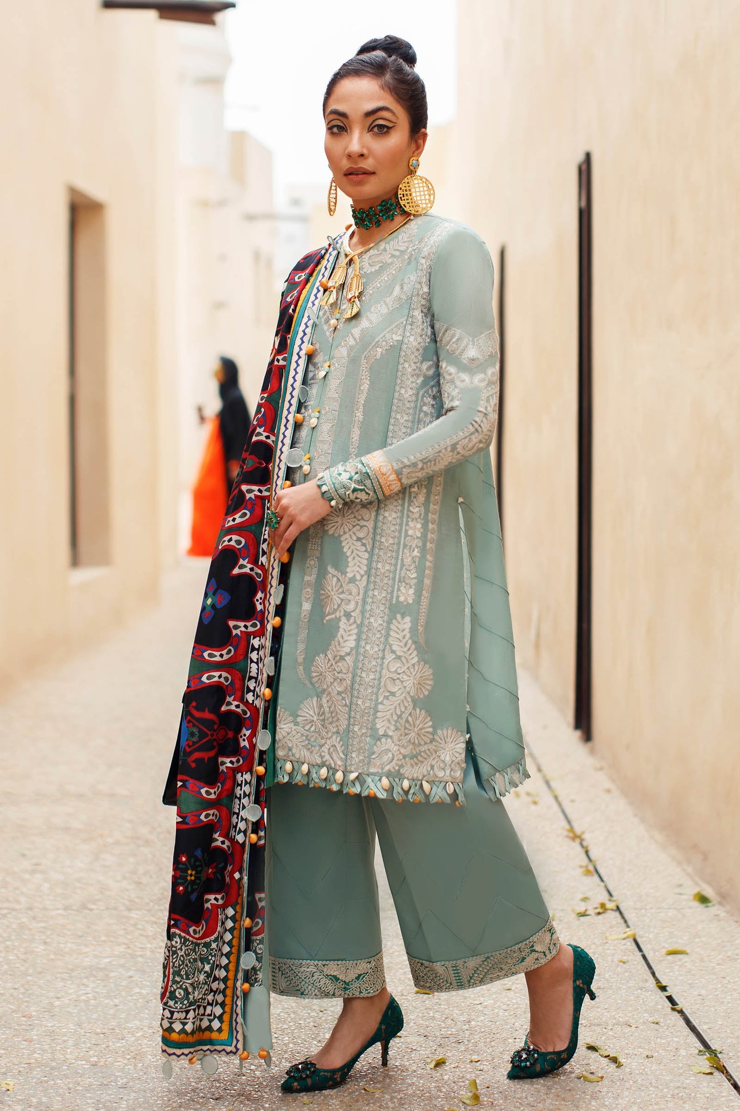 EL22-03 A (QISTINA) | Elan Lawn 2022 | Unstitched Embroidered Lawn Suit