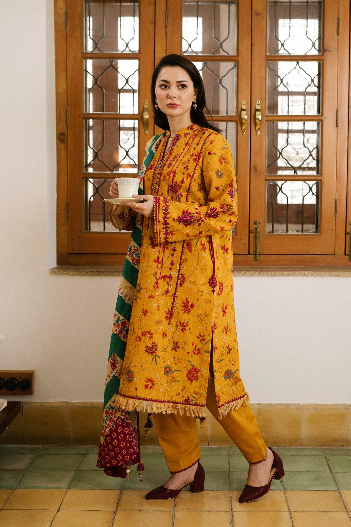 ZW21-1B | Zara Shahjahan Coco Winter 2021 Collection | Unstitched Embroidered Khaddar Suit
