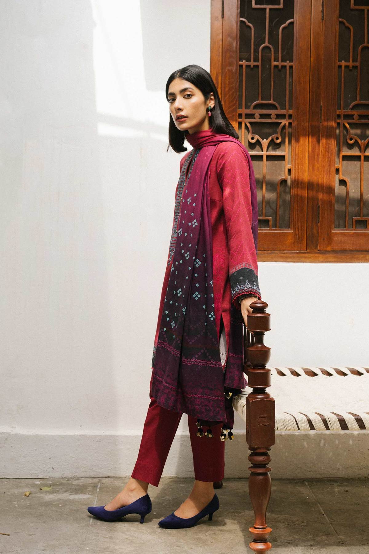 ZW21-2A | Zara Shahjahan Coco Winter 2021 Collection | Unstitched Embroidered Khaddar Shirt