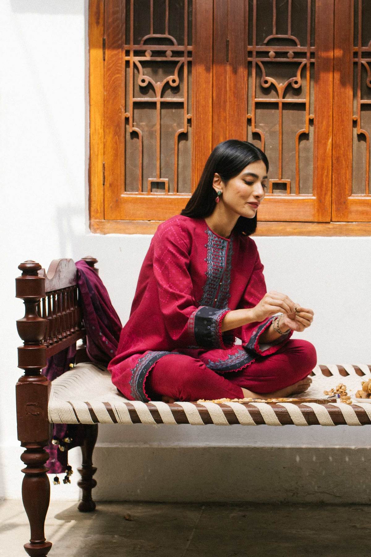 ZW21-2A | Zara Shahjahan Coco Winter 2021 Collection | Unstitched Embroidered Khaddar Shirt