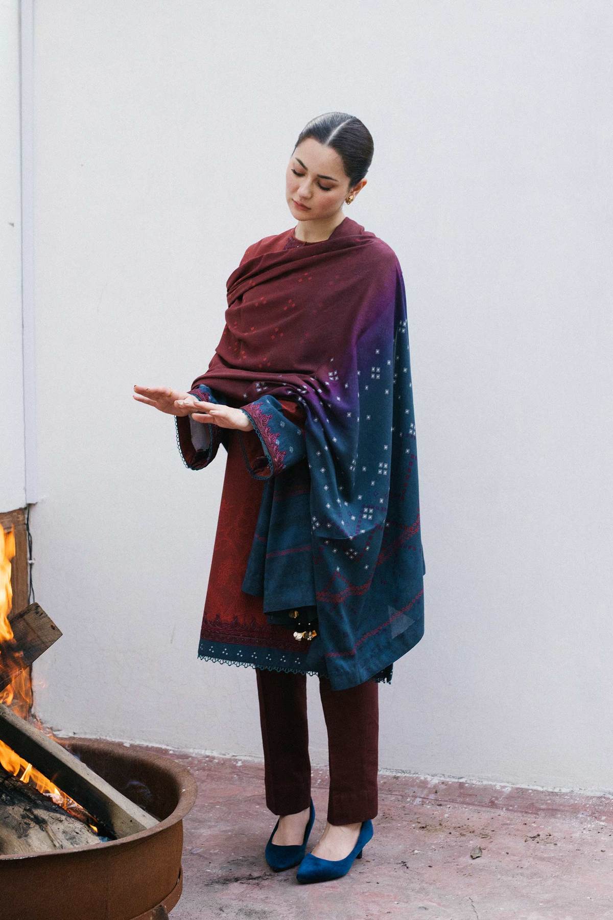 ZW21-2B | Zara Shahjahan Coco Winter 2021 Collection | Unstitched Embroidered Khaddar Shirt