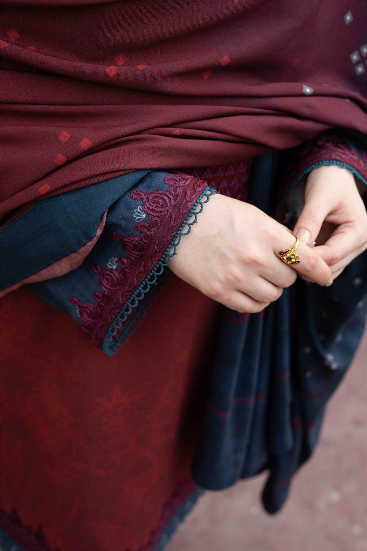 ZW21-2B | Zara Shahjahan Coco Winter 2021 Collection | Unstitched Embroidered Khaddar Shirt