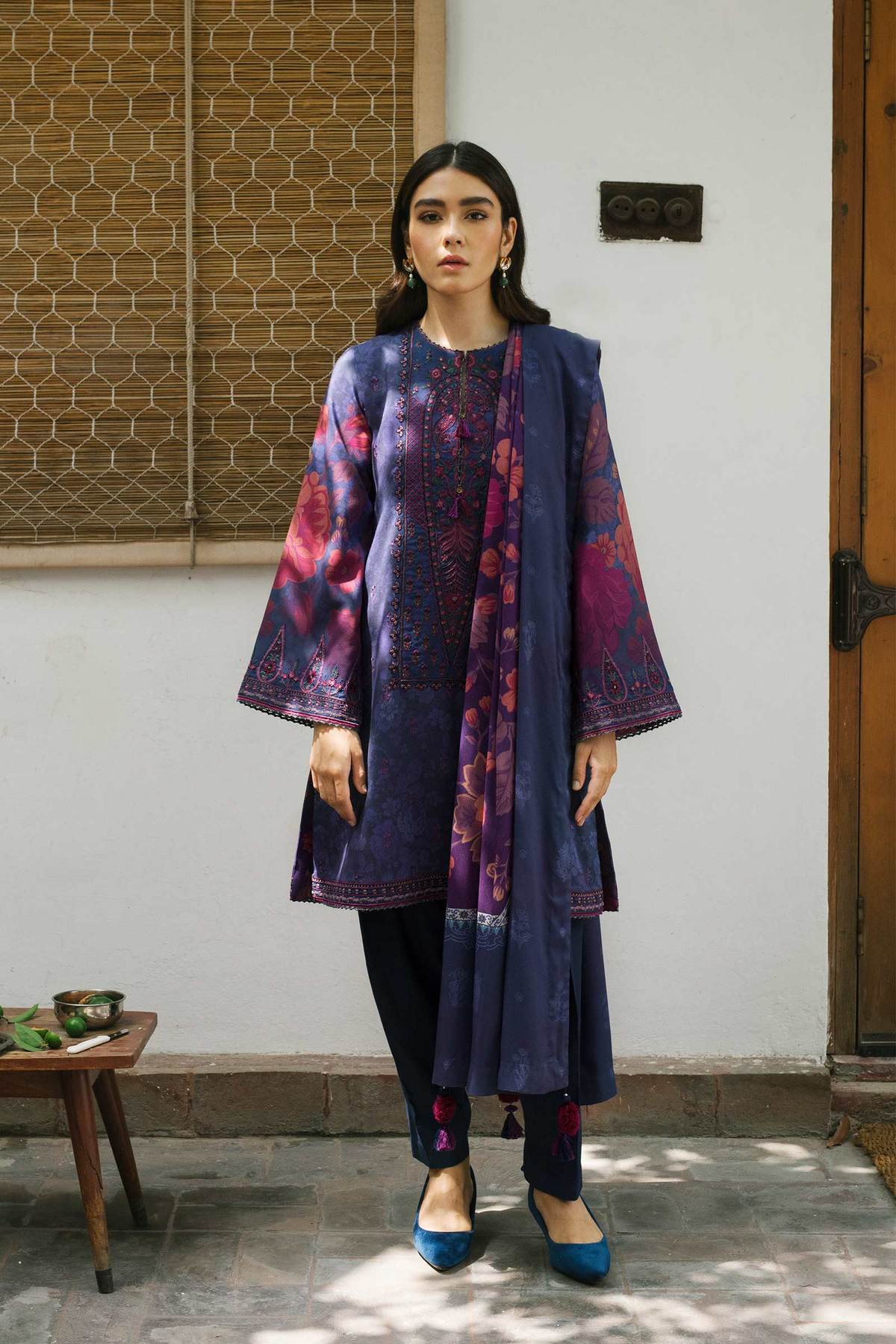 ZW21-4A | Zara Shahjahan Coco Winter 2021 Collection | Unstitched Embroidered Linen Suits