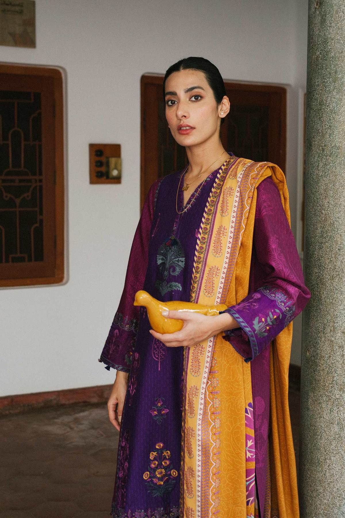 ZW21-6A | Zara Shahjahan Coco Winter 2021 Collection | Unstitched Embroidered linen Suits