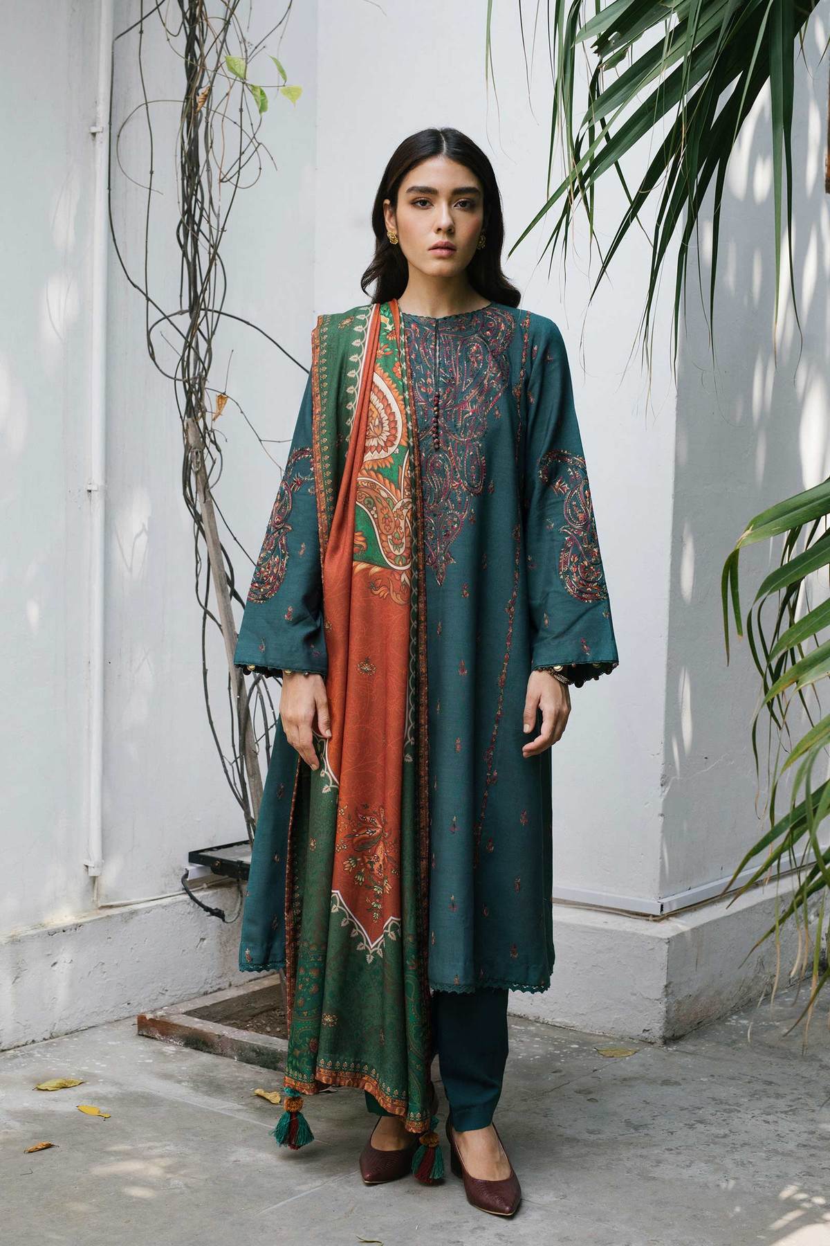 ZW21-7A | Zara Shahjahan Coco Winter 2021 Collection | Unstitched Embroidered linen Suits