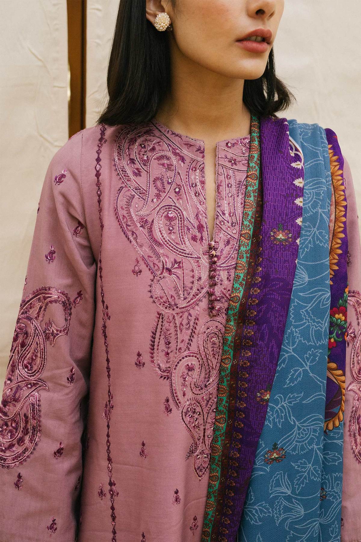 ZW21-7B | Zara Shahjahan Coco Winter 2021 Collection | Unstitched Embroidered linen Suits