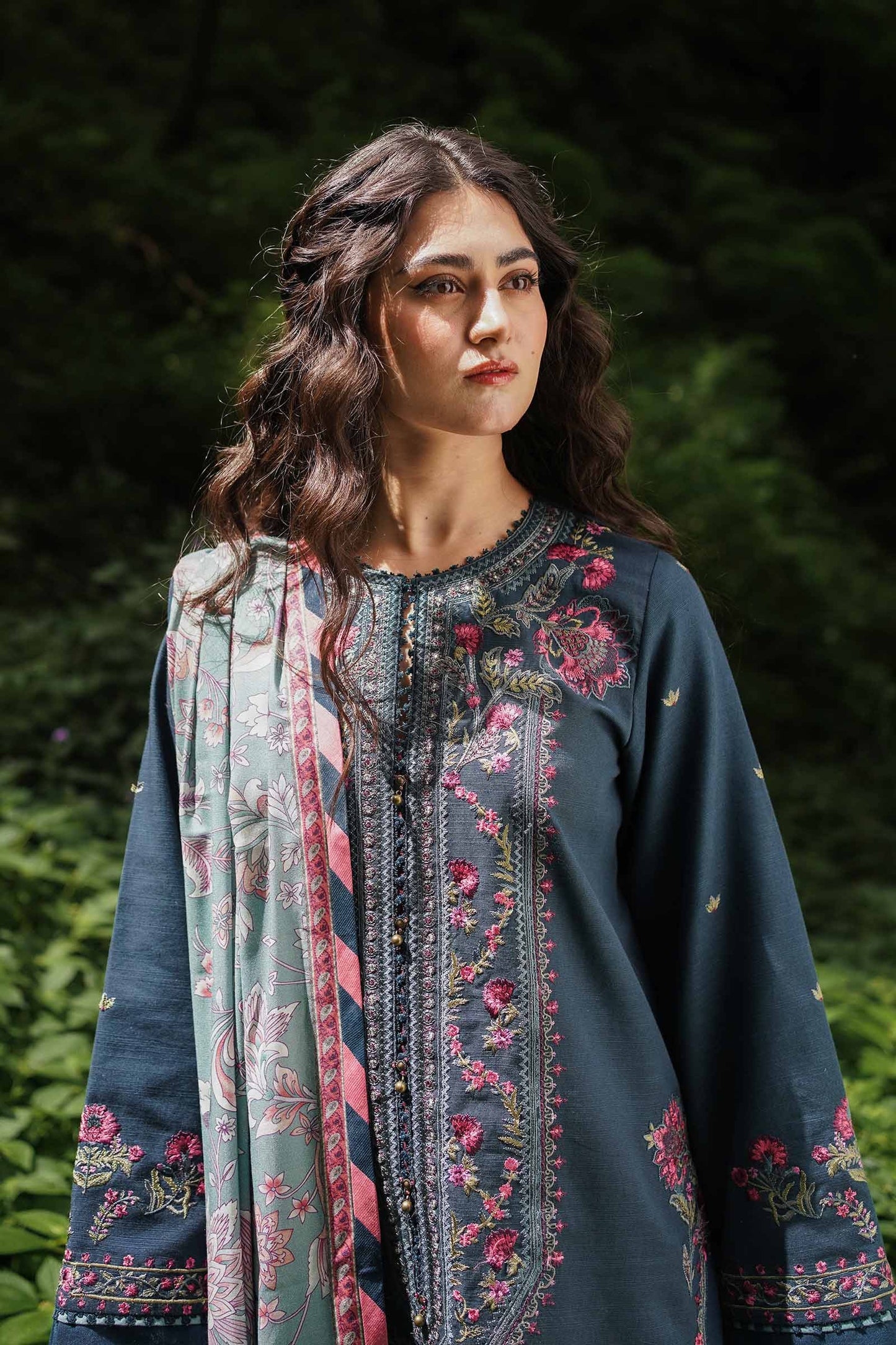 ZW22-1B | Zara Shahjahan Coco Winter Collection 2022 | Unstitched Embroidered Khaddar Linen Suits