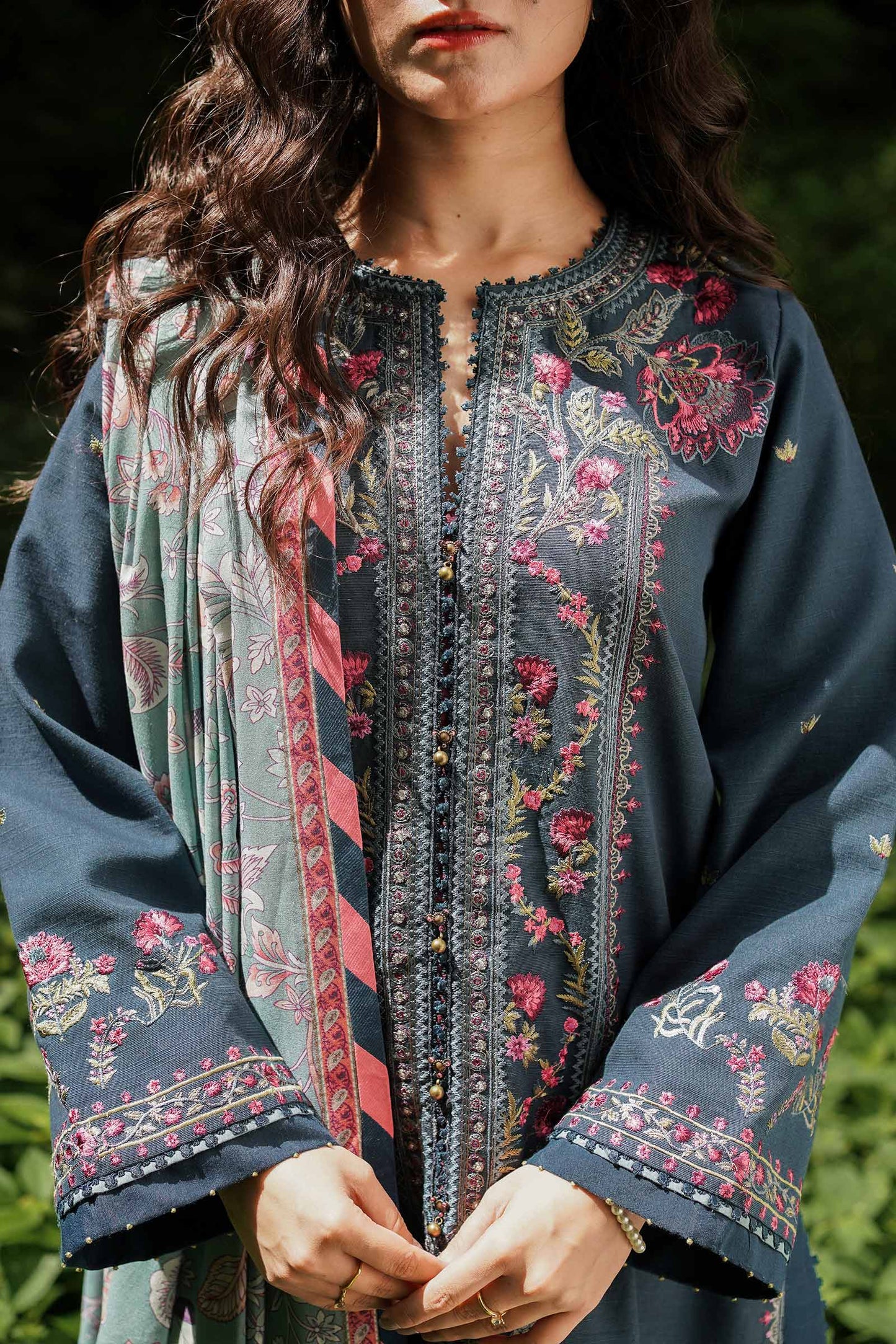 ZW22-1B | Zara Shahjahan Coco Winter Collection 2022 | Unstitched Embroidered Khaddar Linen Suits