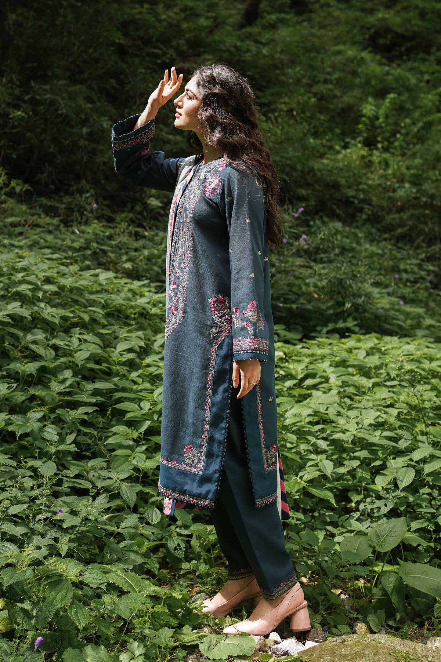 ZW22-1B | Zara Shahjahan Coco Winter Collection 2022 | Unstitched Embroidered Khaddar Linen Suits