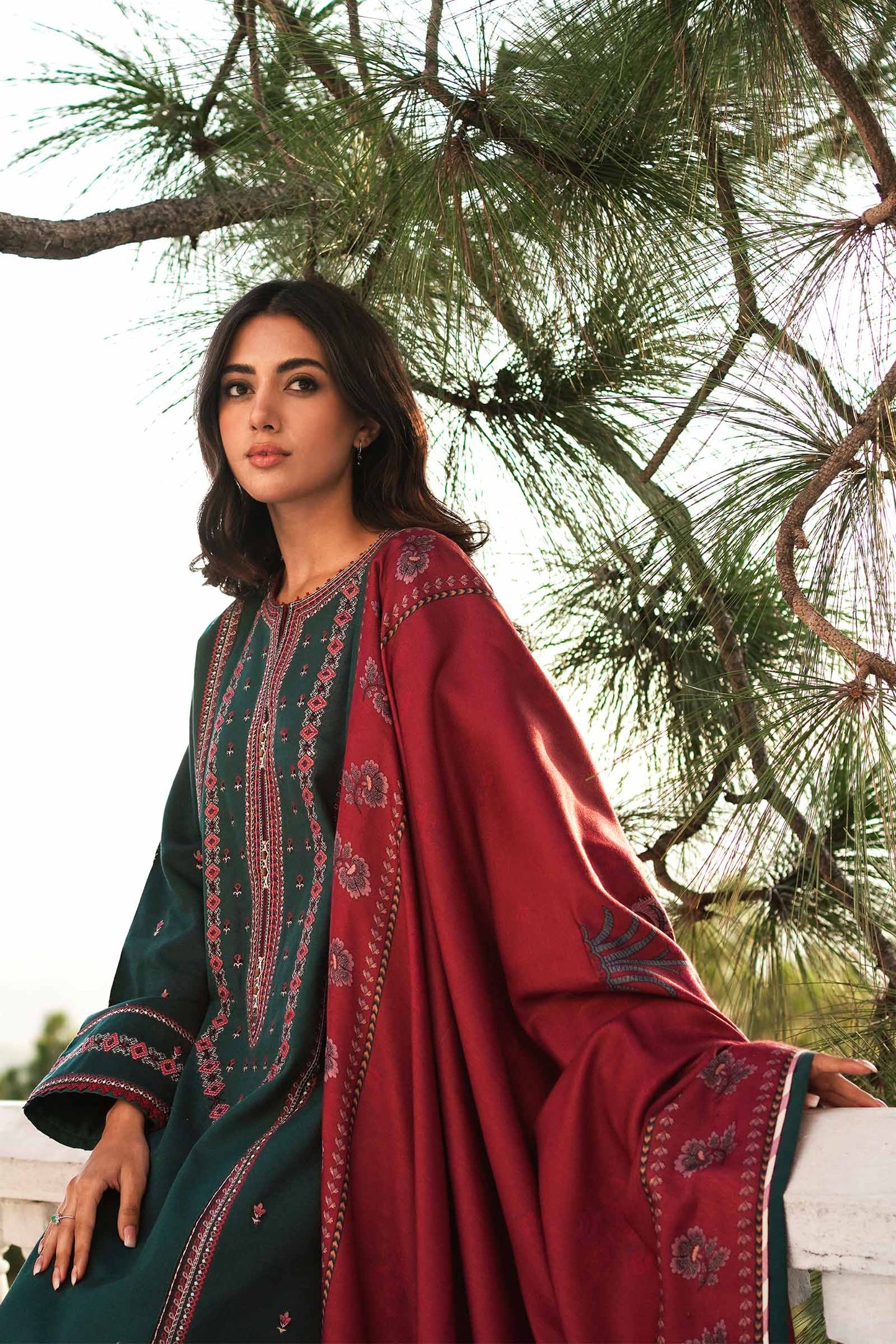 ZW22-2A | Zara Shahjahan Coco Winter Collection 2022 | Unstitched Embroidered Khaddar Linen Suits