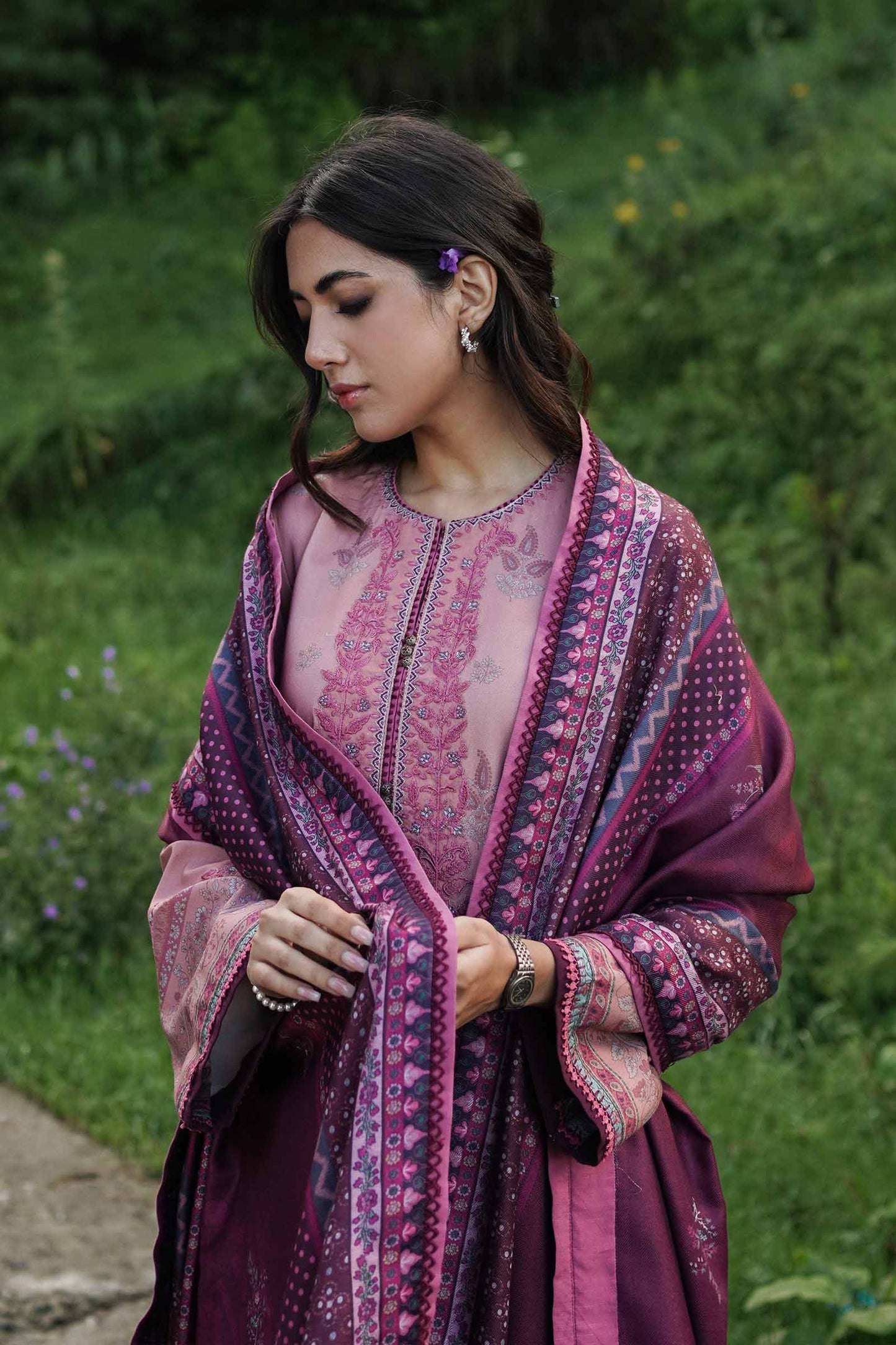 ZW22-4B | Zara Shahjahan Coco Winter Collection 2022 | Unstitched Embroidered Khaddar Linen Suits