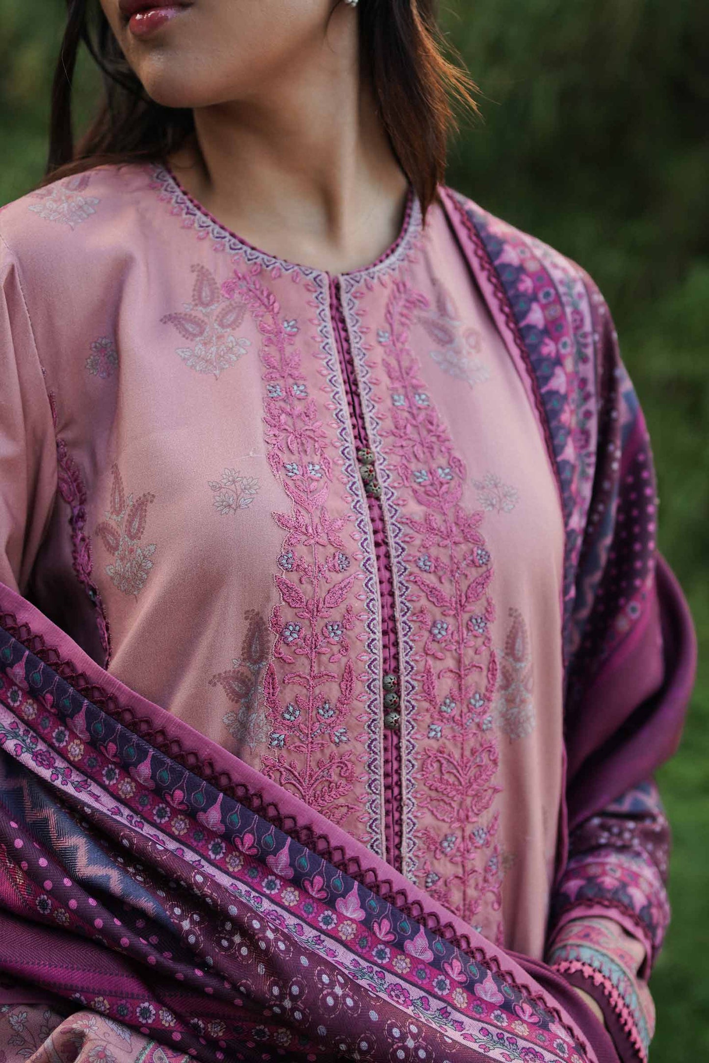 ZW22-4B | Zara Shahjahan Coco Winter Collection 2022 | Unstitched Embroidered Khaddar Linen Suits
