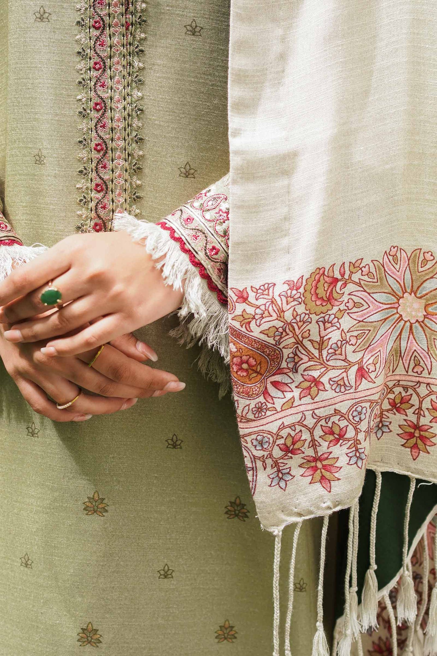 ZW22-6B | Zara Shahjahan Coco Winter Collection 2022 | Unstitched Embroidered Khaddar Linen Suits