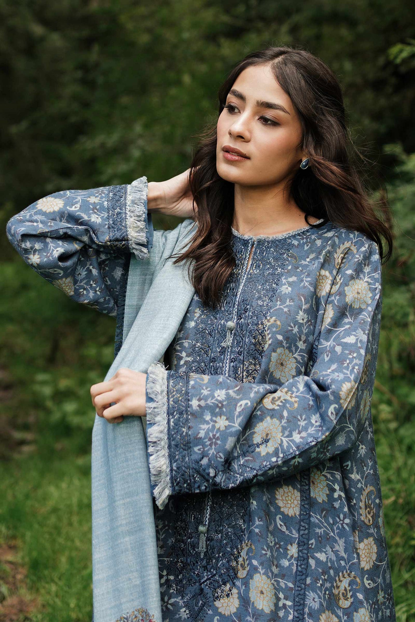ZW22-8A | Zara Shahjahan Coco Winter Collection 2022 | Unstitched Embroidered Khaddar Linen Suits