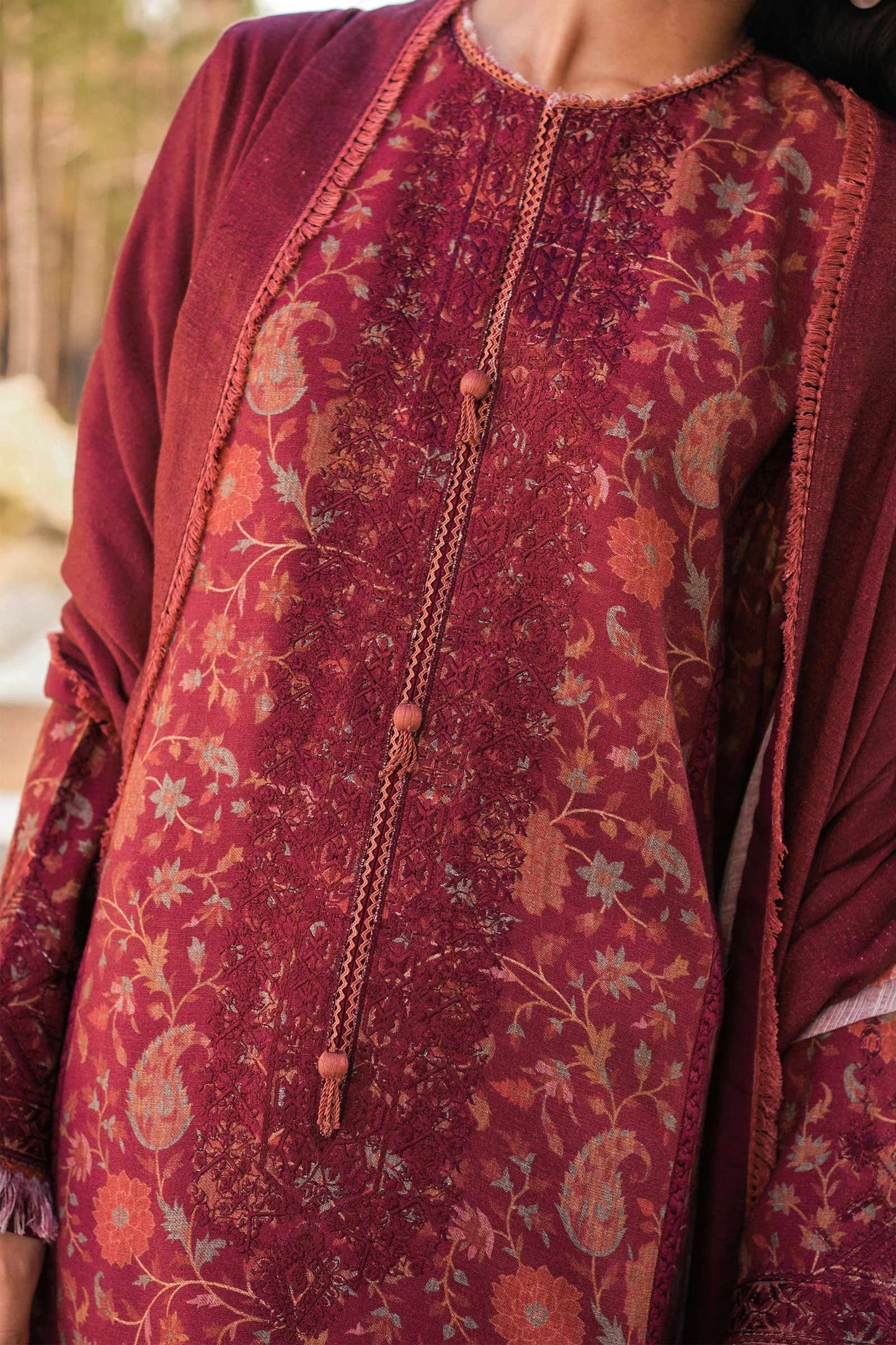 ZW22-8B | Zara Shahjahan Coco Winter Collection 2022 | Unstitched Embroidered Khaddar Linen Suits