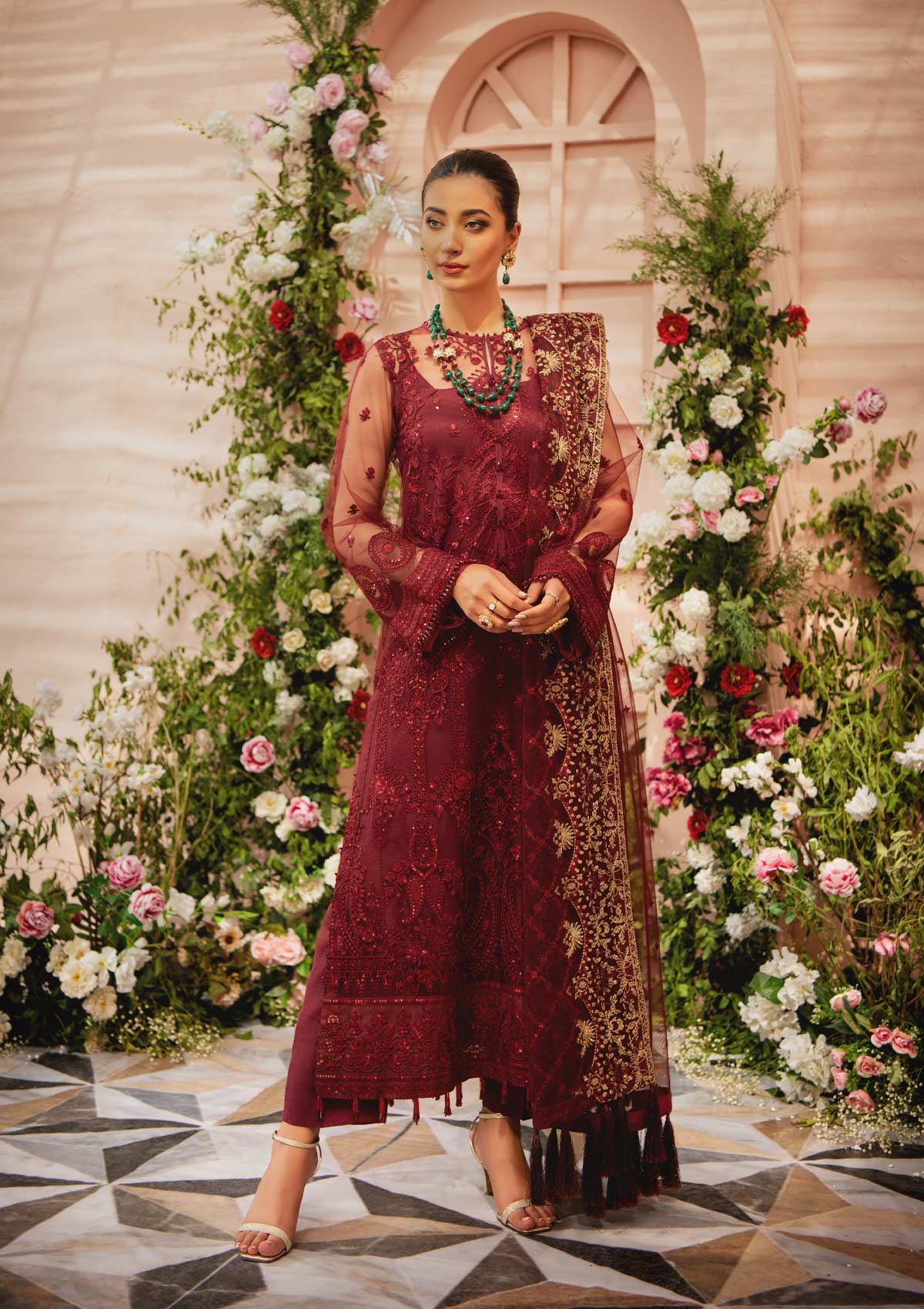 MYSTIQUE - LOOK 02 | AIK Atelier Festive Mystique Organza & Tule 2021 Collection | Unstitched Embroidered Net Suits