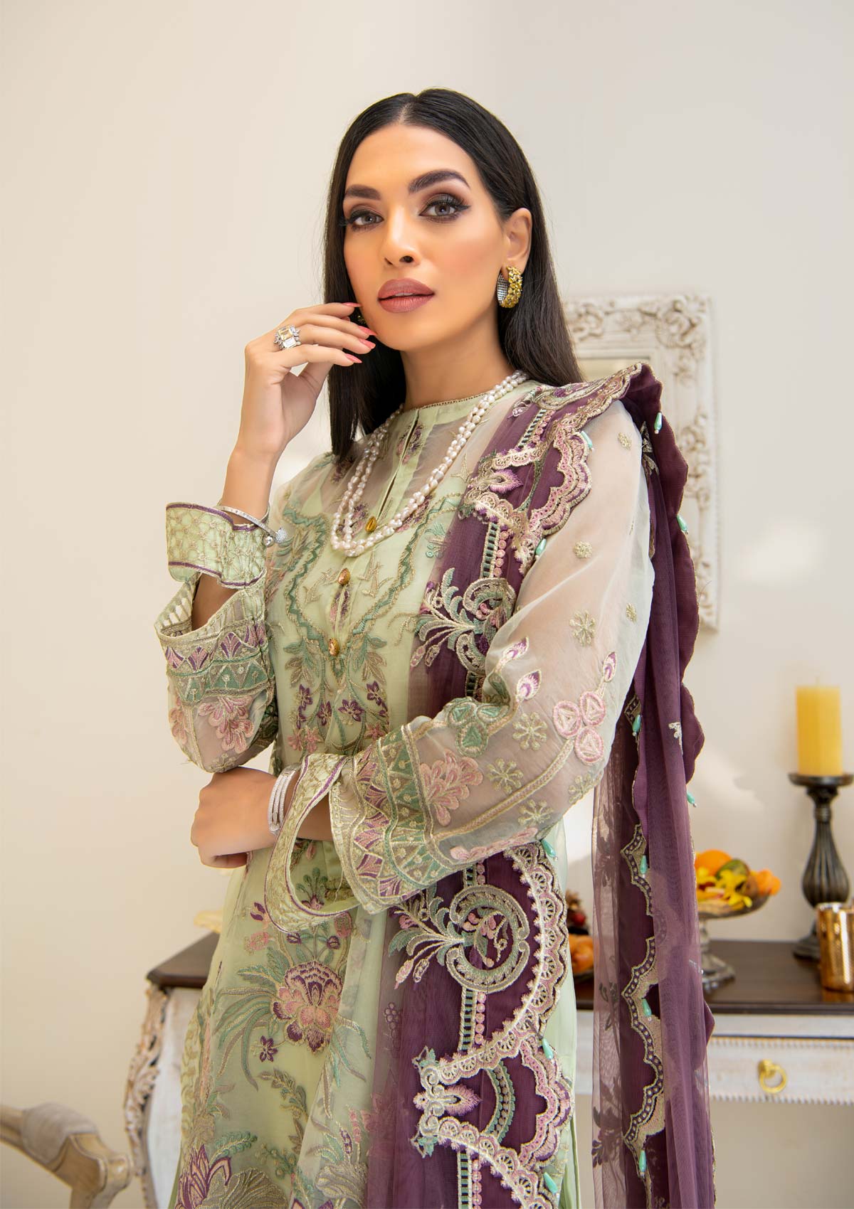 RÊVEUSE - LOOK 03 | AIK Atelier Reveuse Spring 2021 Collection - Organza & Tule | Unstitched mbroidered Organza Suits