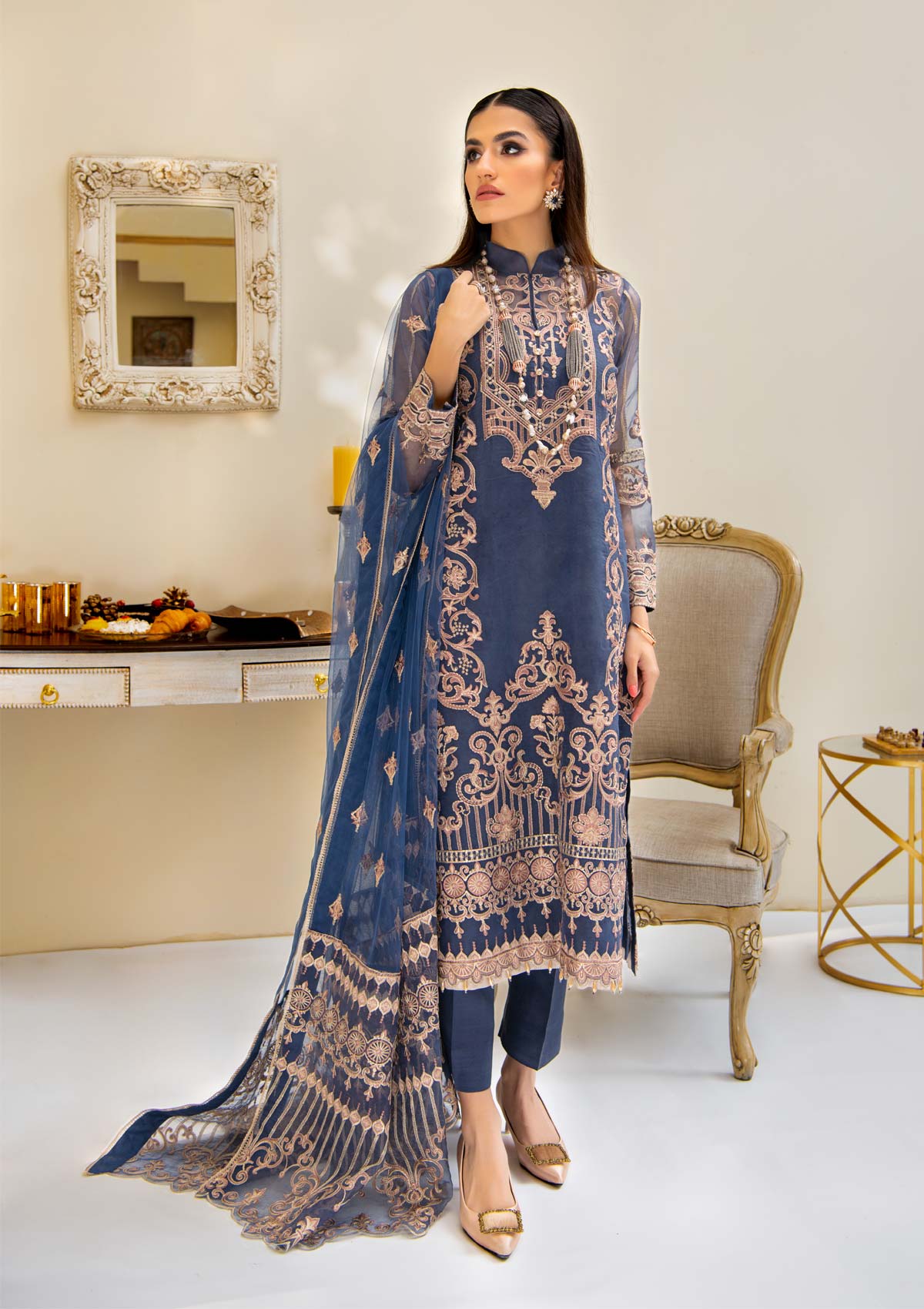 RÊVEUSE - LOOK 08 | AIK Atelier Reveuse Spring 2021 Collection - Organza & Tule | Unstitched mbroidered Organza Suits