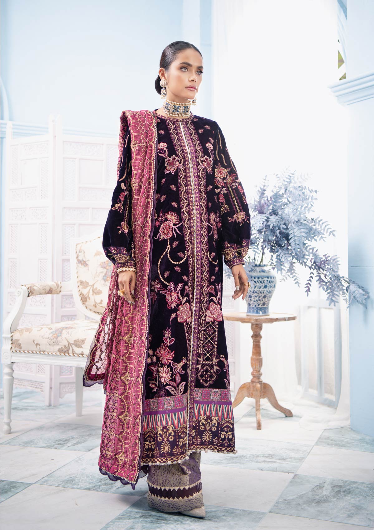 MON AMOUR - LOOK 03 | AIK Atelier Mon Amour Velvet 2021 Unstitched Embroidered Velvet Suits