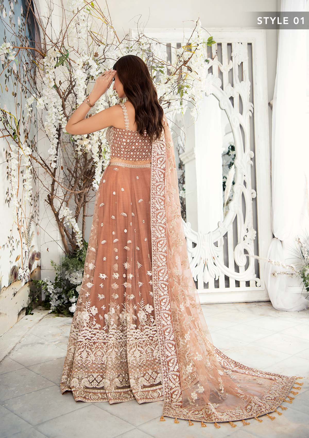 Wedding Festive '22 - Look 03 | AIK Atelier Wedding Festive Unstitched Luxury Collection 2022 | Embroidered Net Organza Suits