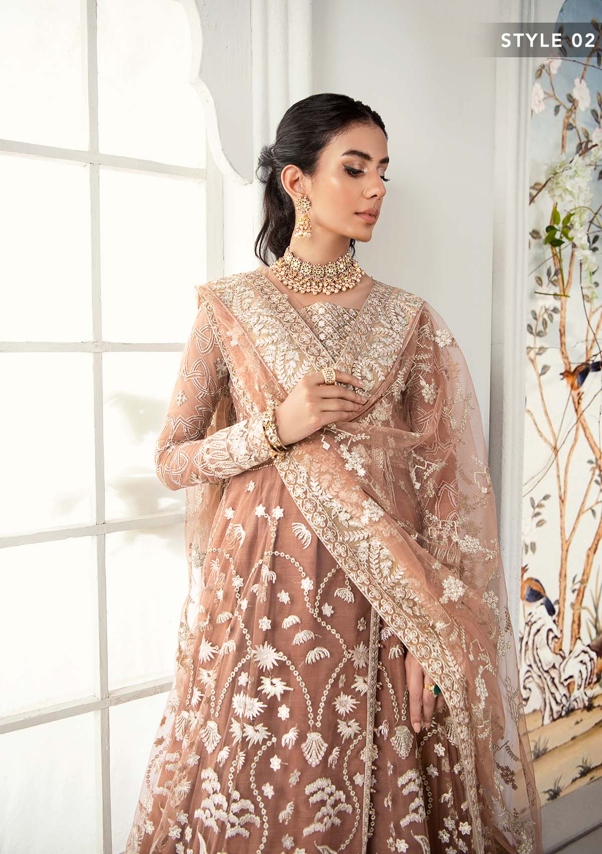 Wedding Festive '22 - Look 03 | AIK Atelier Wedding Festive Unstitched Luxury Collection 2022 | Embroidered Net Organza Suits