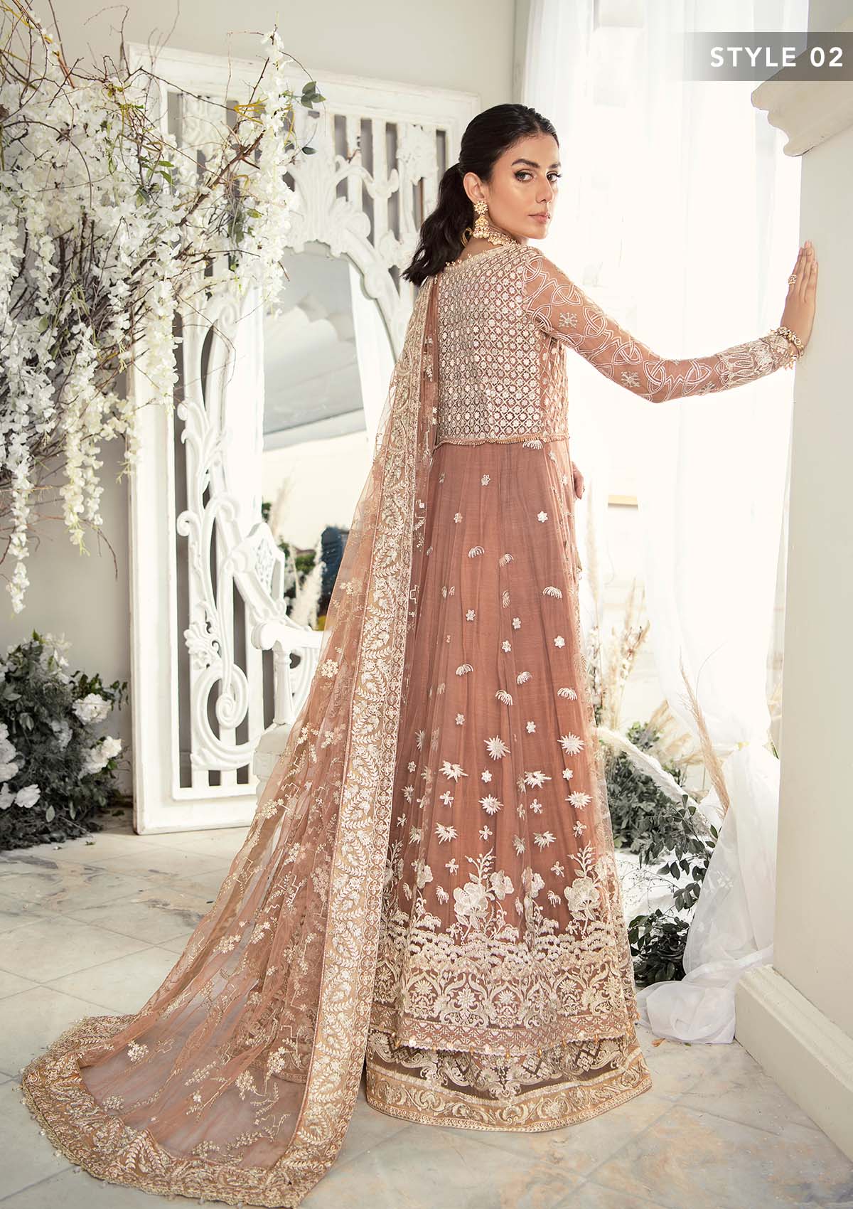 Wedding Festive '22 - Look 03 | AIK Atelier Wedding Festive Unstitched Luxury Collection 2022 | Embroidered Net Organza Suits