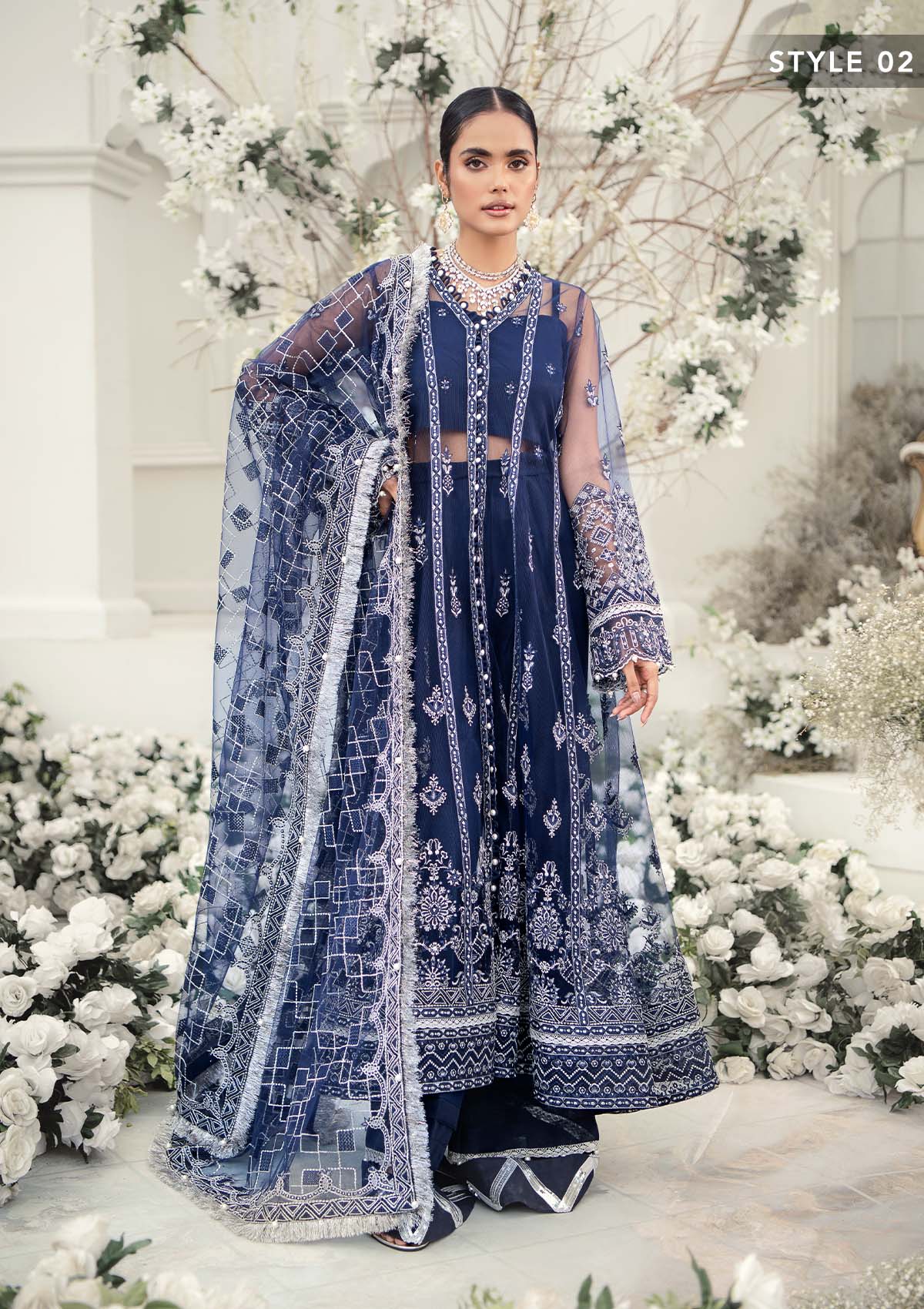 Wedding Festive '22 - Look 10 | AIK Atelier Wedding Festive Unstitched Luxury Collection 2022 | Embroidered Net Organza Suits