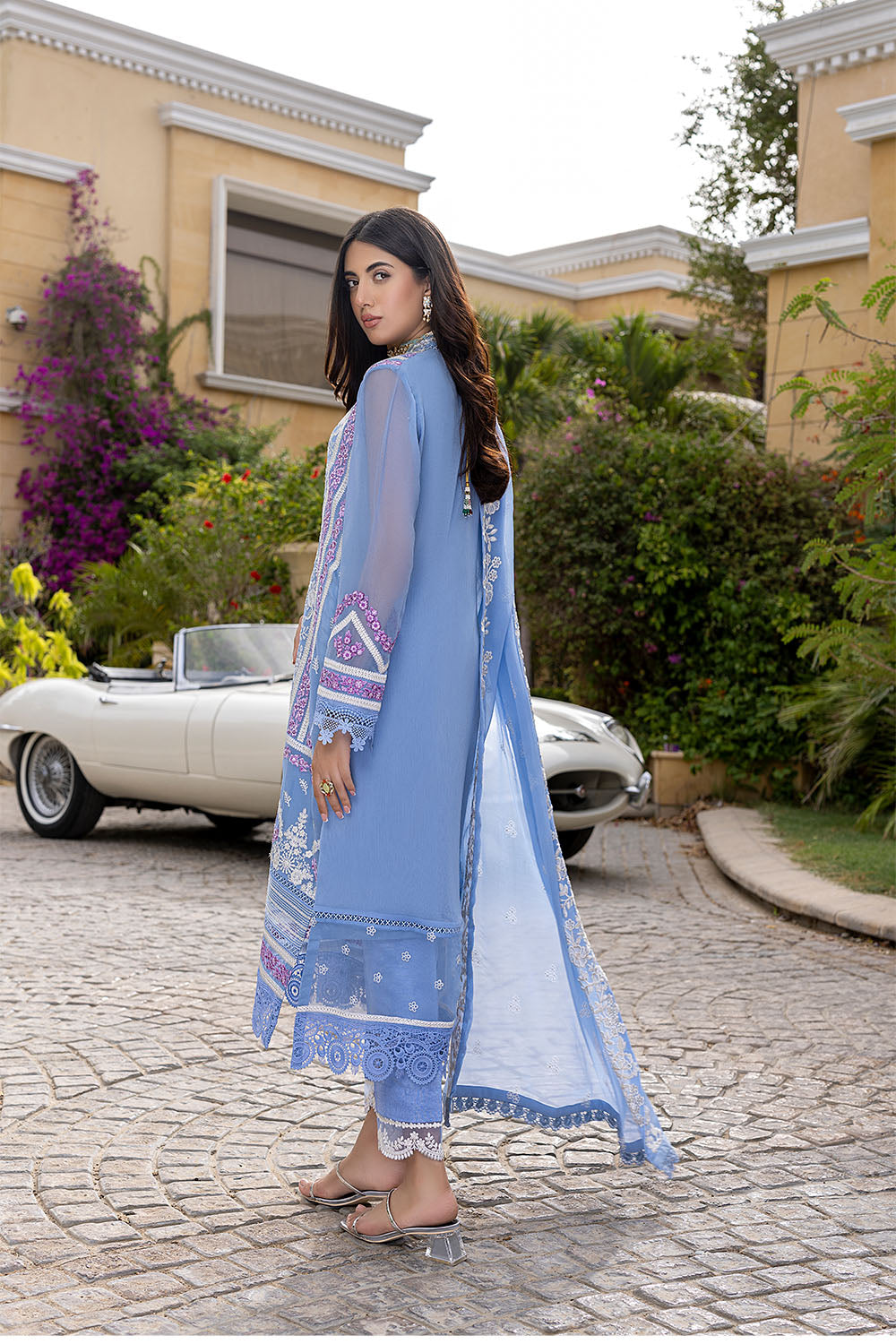 Festive Glory | Azure Luxe Embroidered 3pcs Collections 2023