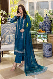 Glamour Glow | Azure Luxe Embroidered 3pcs Collections 2023