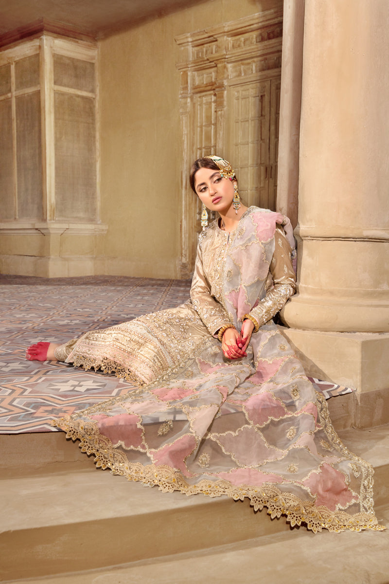 KF-07 KIRAZ | Qalamkar Khaab Festive Formal Collection 2022 | Luxury Embroidered Unstitched Chiffon Suits