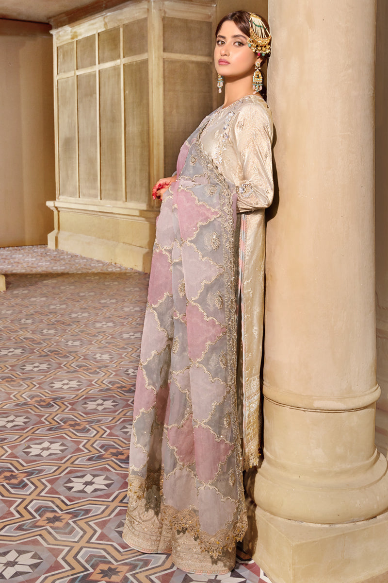 KF-07 KIRAZ | Qalamkar Khaab Festive Formal Collection 2022 | Luxury Embroidered Unstitched Chiffon Suits