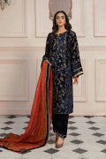 LF-VT-114-C-Navy Blue | MariaB M.Luxe Fabrics | Unstitched Embroidered Fabric