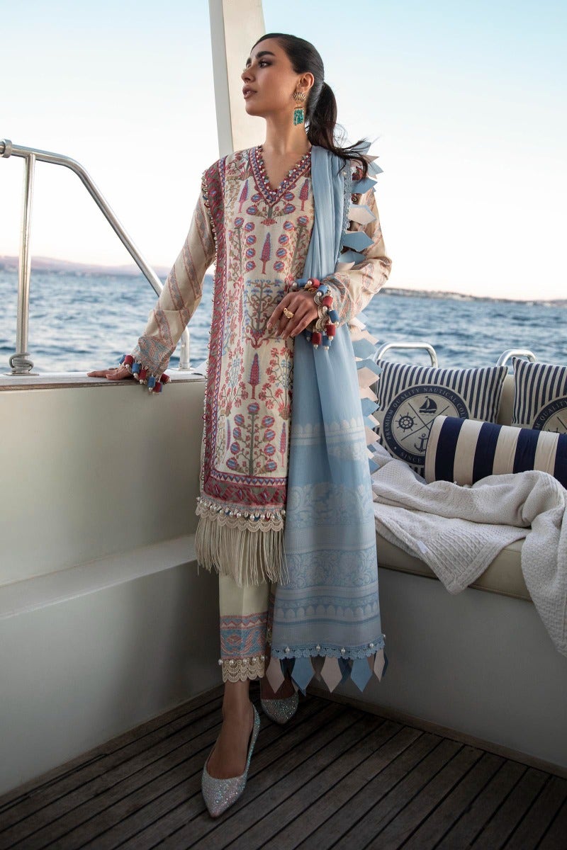 M221-012B-CM | Sana Safinaz Muzlin Spring Collection 2022 Vol 1 | Unstitched Printed Lawn Suits