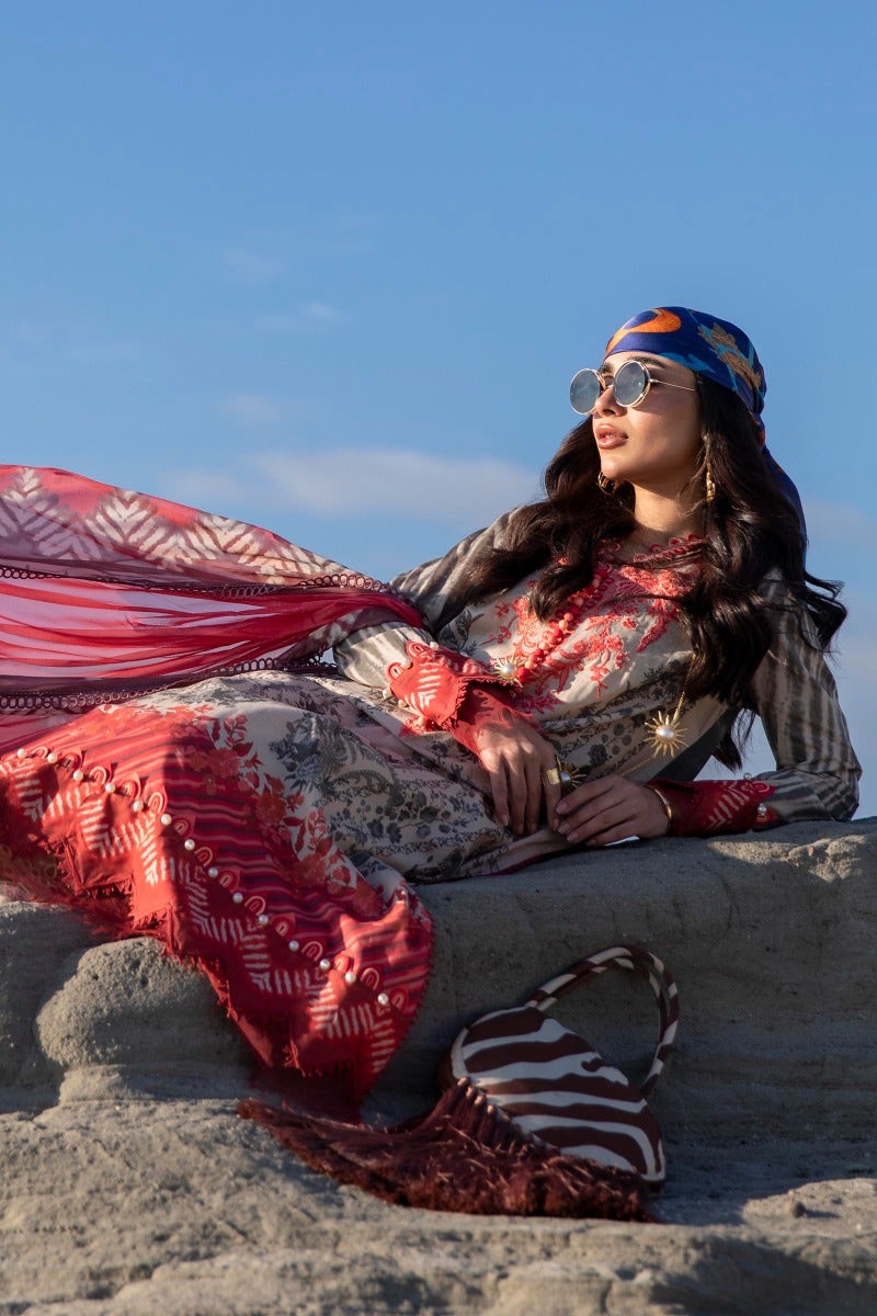 M221-013B-CI | Sana Safinaz Muzlin Spring Collection 2022 Vol 1 | Unstitched Printed Lawn Suits
