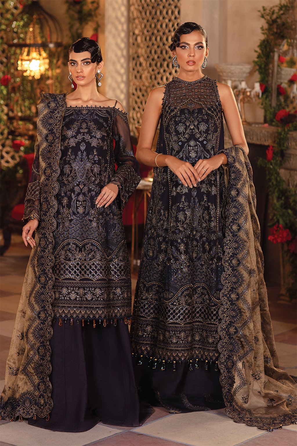 IMC-05 BLUE BLOOD- 3PC | Iznik Meraki Luxury Chiffon Collection 2021 | Unstitched Embroidered Luxury Chiffon Suits
