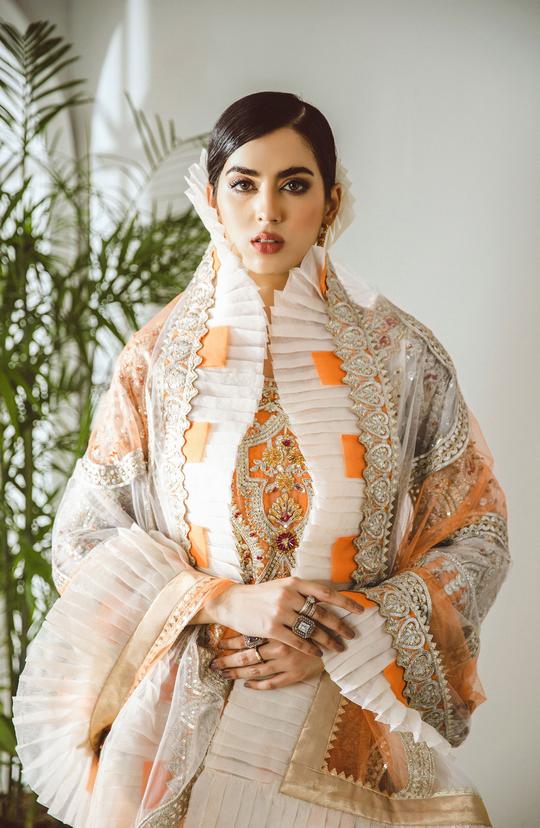 MFD-0003-Fire Pearl | Maryum N Maria Luxury Chiffon Collection 2021 | Unstitched Embroidered Net Suits