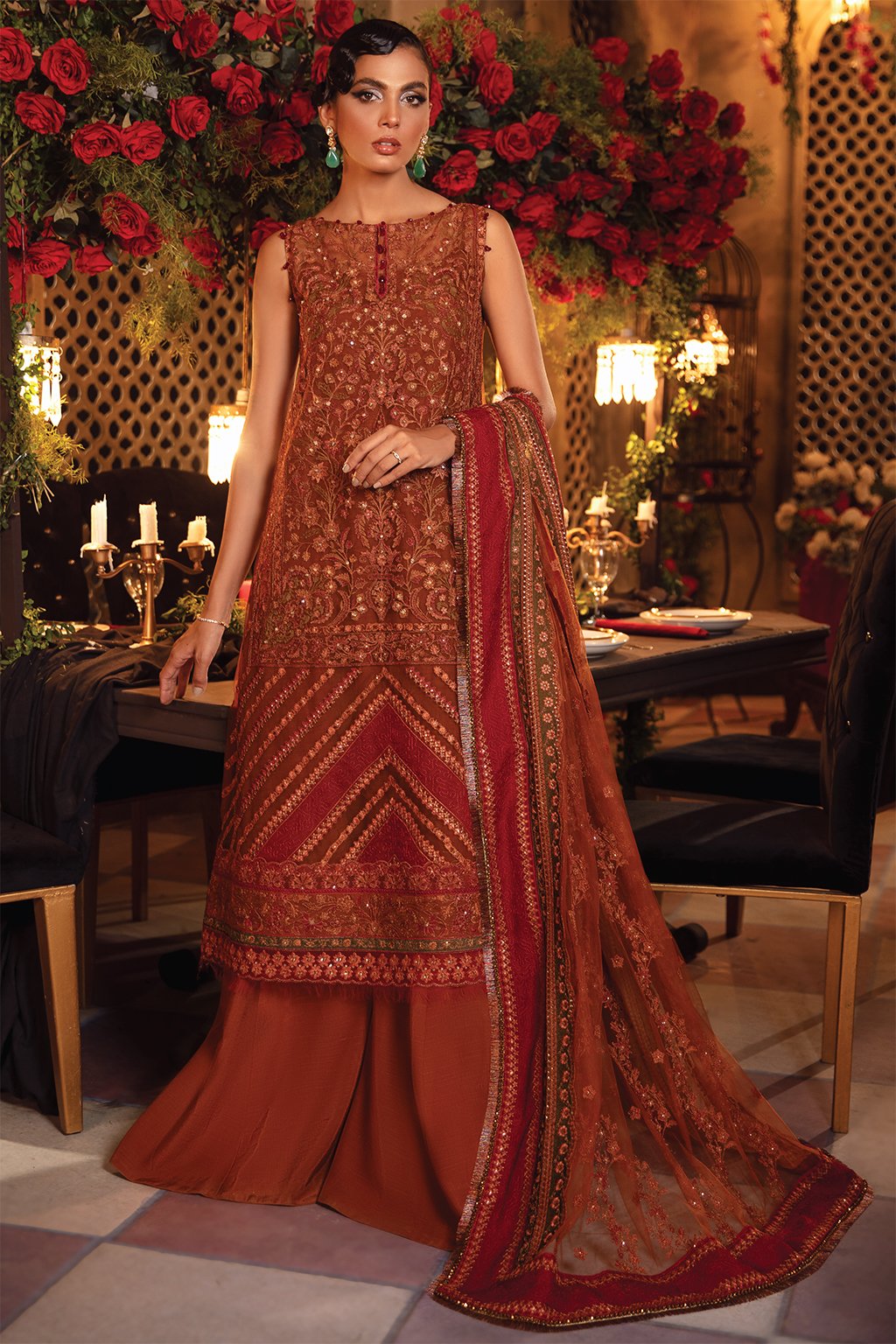 IMC-03 FELICITY - 3PC | Iznik Meraki Luxury Chiffon Collection 2021 | Unstitched Embroidered Luxury Chiffon Suits