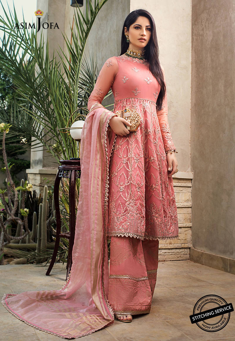 AJLE-04 | Asim Jofa Chiffon Collection 2021 Limited Edition | Unstitched Embroidered Chiffon Suits