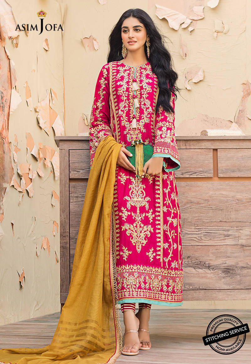 AJLE-05 | Asim Jofa Chiffon Collection 2021 Limited Edition | Unstitched Embroidered Chiffon Suits
