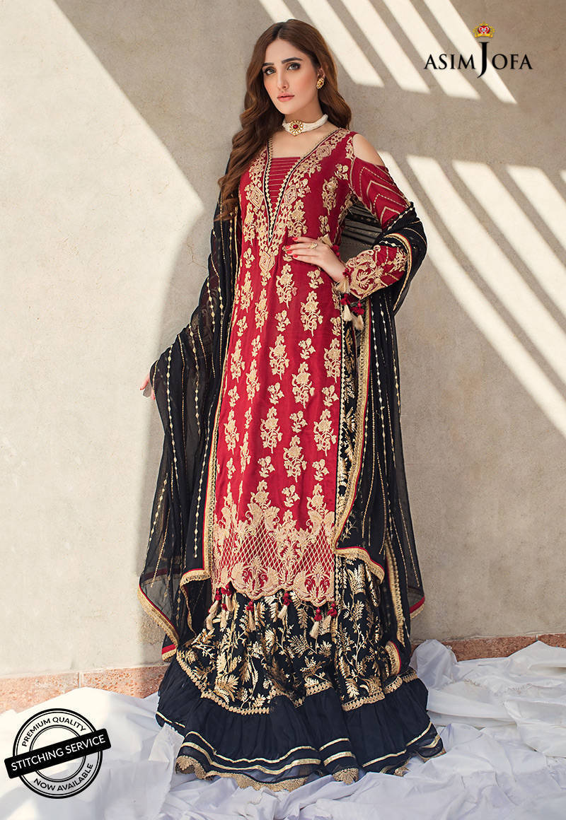 AJLE-11 | Asim Jofa Chiffon Collection 2021 Limited Edition | Unstitched Embroidered Chiffon Suits