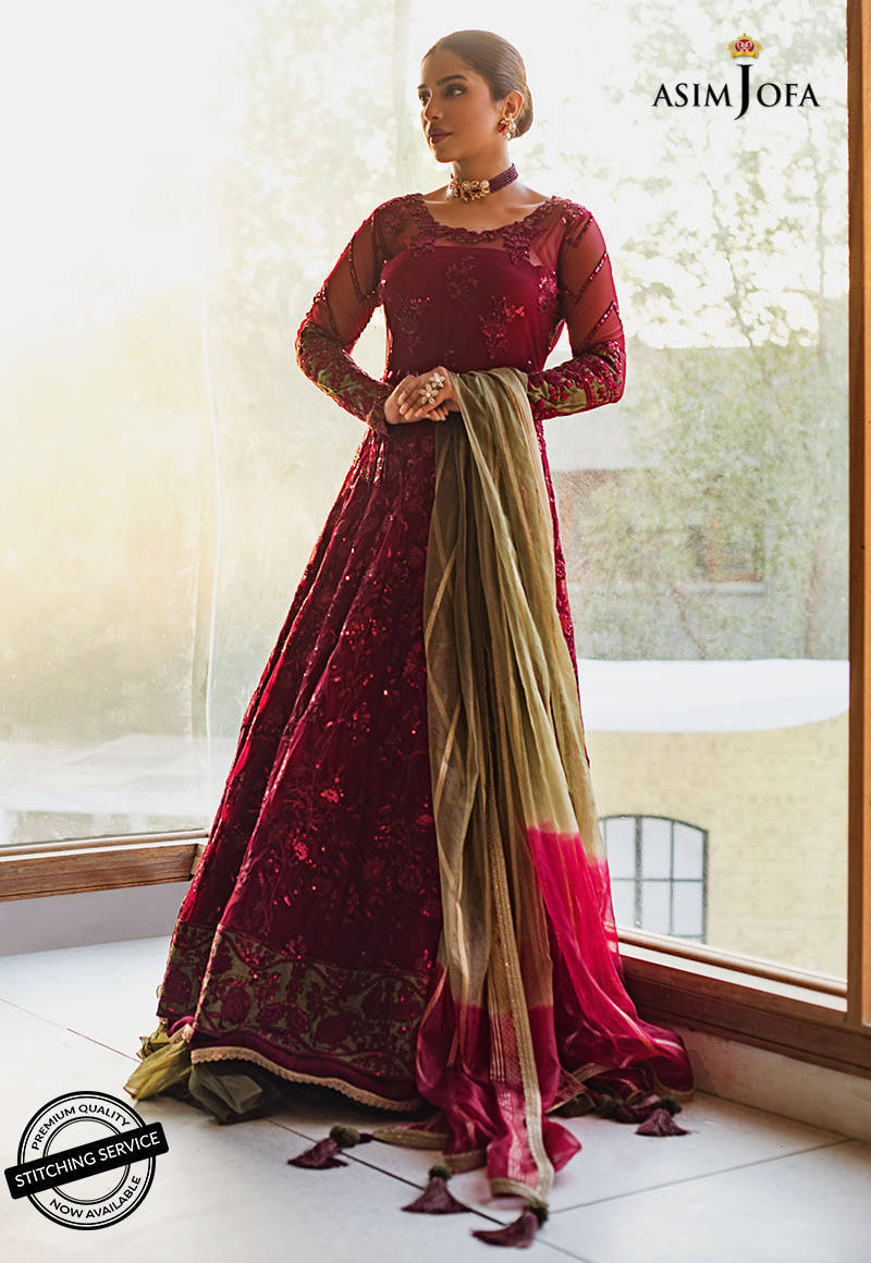 AJLE-01 | Asim Jofa Chiffon Collection 2021 Limited Edition | Unstitched Embroidered Chiffon Suits