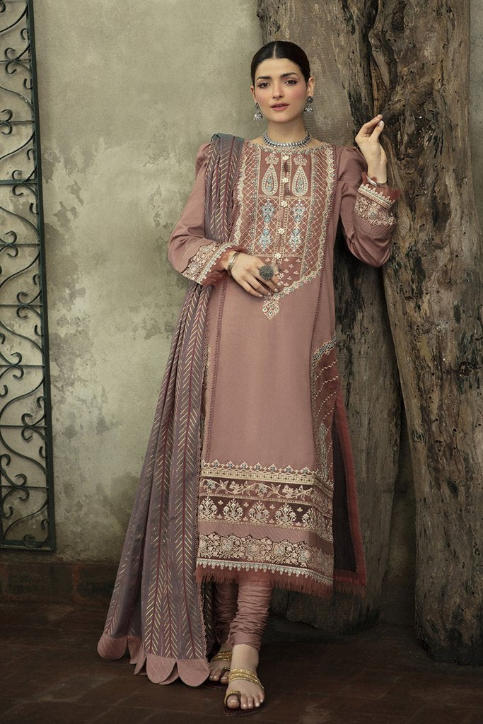 NW-01 | Qalamkar Qline Linen Winter Collection 2021 | Unstitched Embroidered Organza Suits
