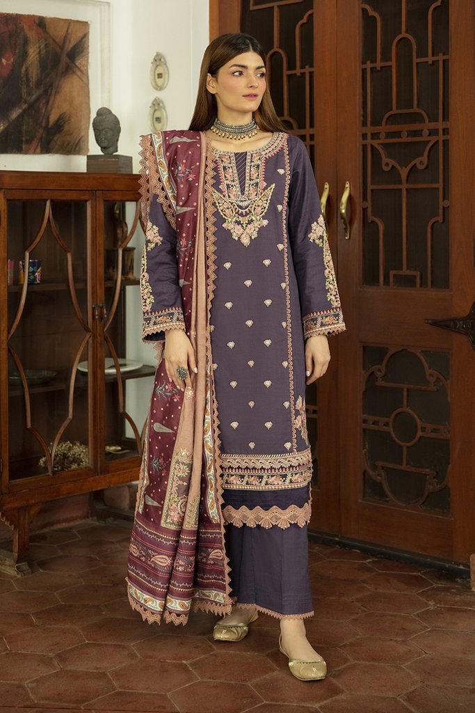 NW-09 | Qalamkar Qline Linen Winter Collection 2021 | Unstitched Embroidered Organza Suits