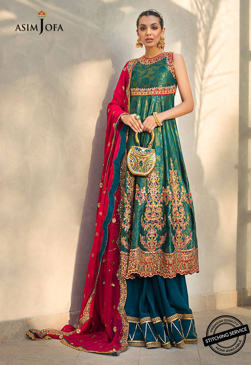 AJLE-03 | Asim Jofa Chiffon Collection 2021 Limited Edition | Unstitched Embroidered Chiffon Suits